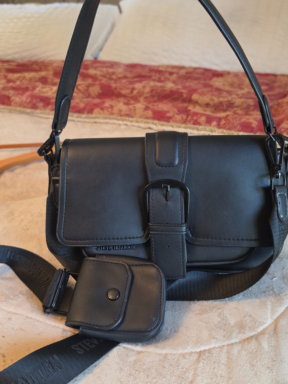 Steve Madden Black Leather Crossbody Bag - Picture 5 of 11